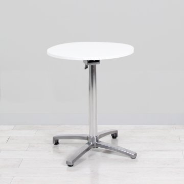 600mm White Round Bistro Table - Chrome Frame 600mm White Round Bistro Table - Chrome Frame